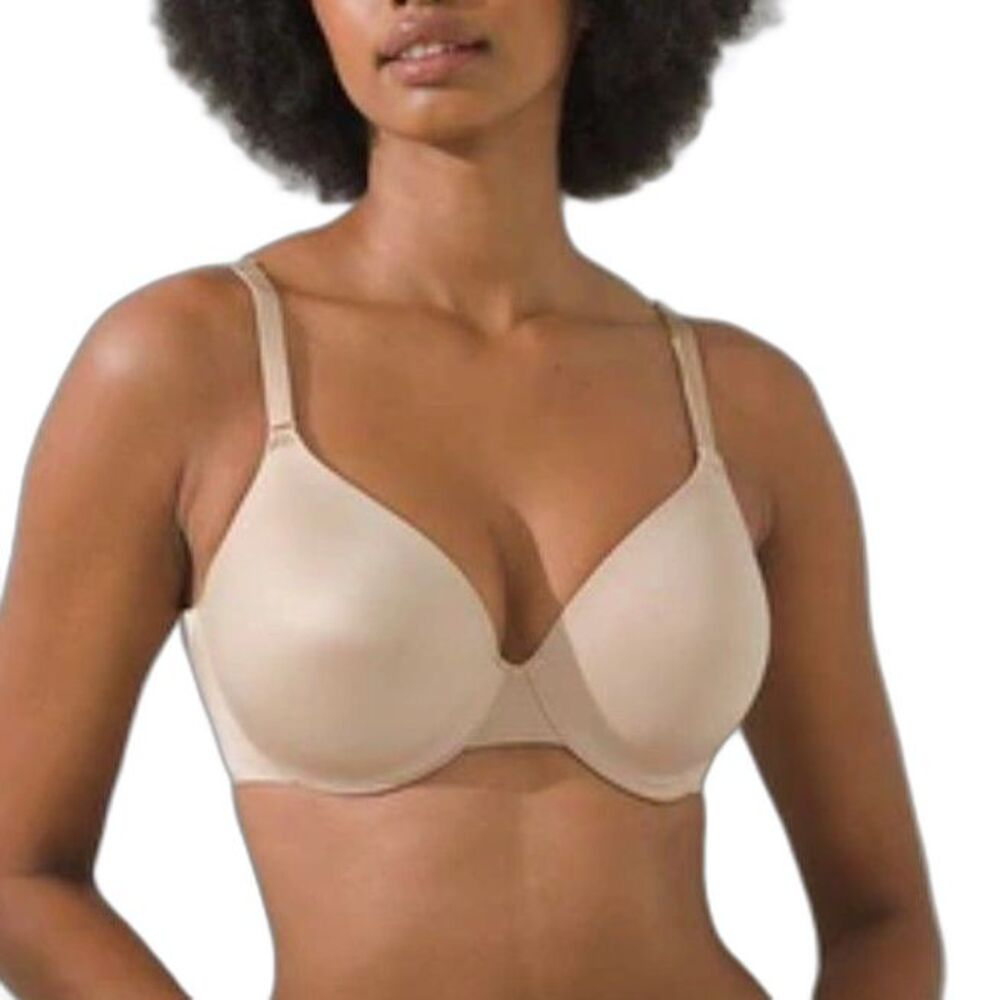 Soma Vanishing Back Tan Satin Full-Coverage Lightly Lined Underwire Bra Sz 38DD